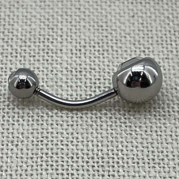 Surgical Steel Belly Navel Ring Bar Double Crystal Body Piercing Jewelry - Picture 4 of 6